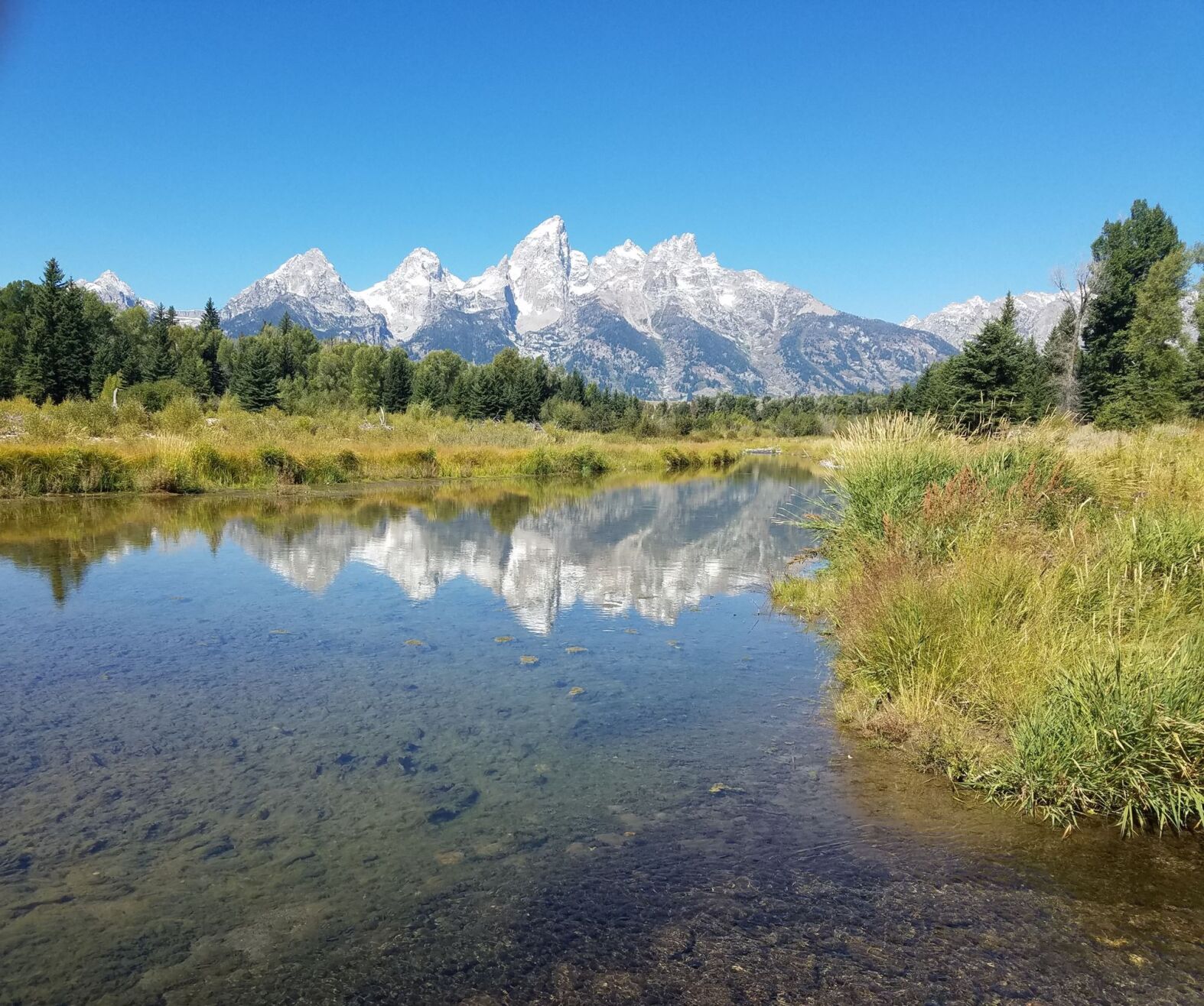 Teton Mountains at Schwabacher Landing, Wyoming